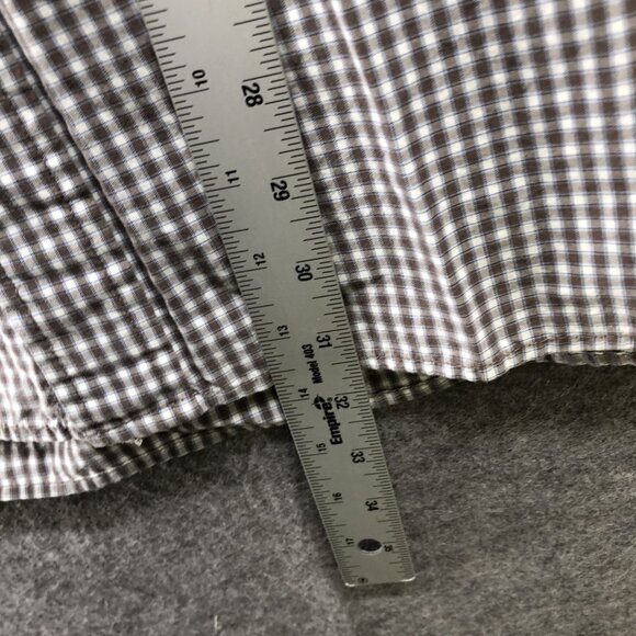 Eddie Bauer Short Sleeve Shirt Mens XXL Button Up Brown Check Plaid Cotton - Picture 7 of 9